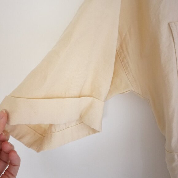 Zara Cream Bohemian Boho Breathable Short Sleeve Shorts Romper M - Picture 6 of 16